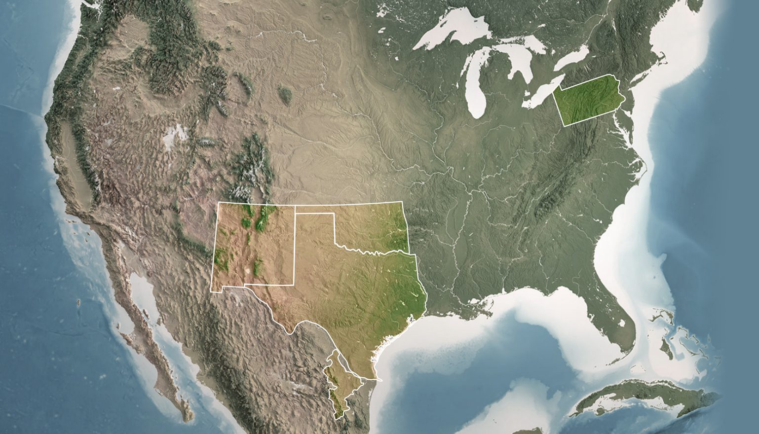 A map of Howard Energy Partners midstream energy operations, demonstrating a national and international leadership via pipelines, terminals, and other midstream logistics and operations